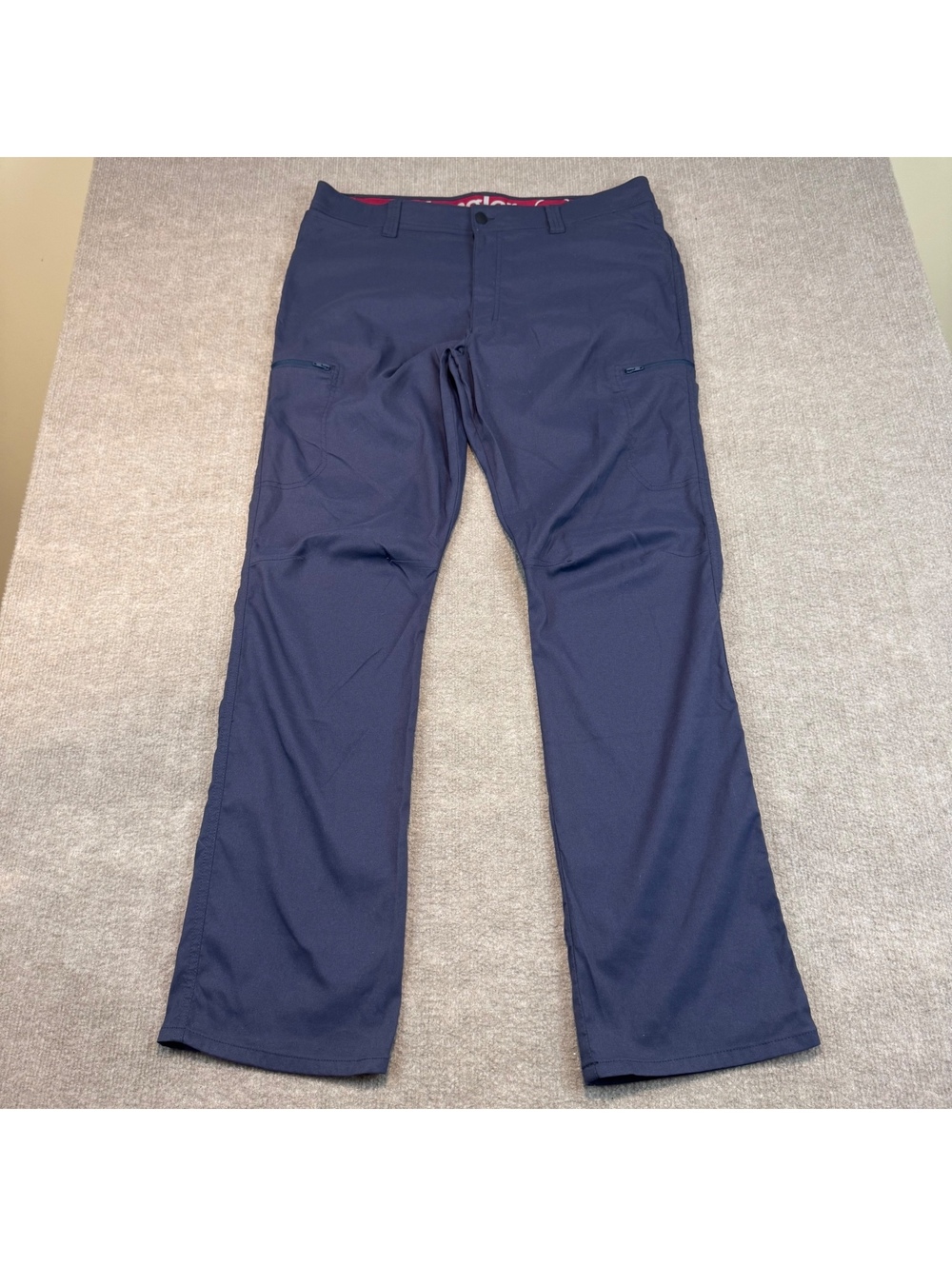 Wrangler ATG Hiking Pants Mens 36x32 Blue All Terrain Cargo Utility Gorp